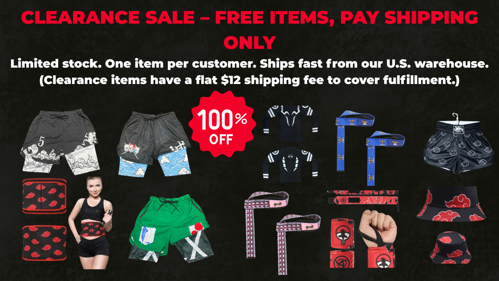 CLEARANCE SALE – FREE ITEMS, PAY SHIPPING ONLY