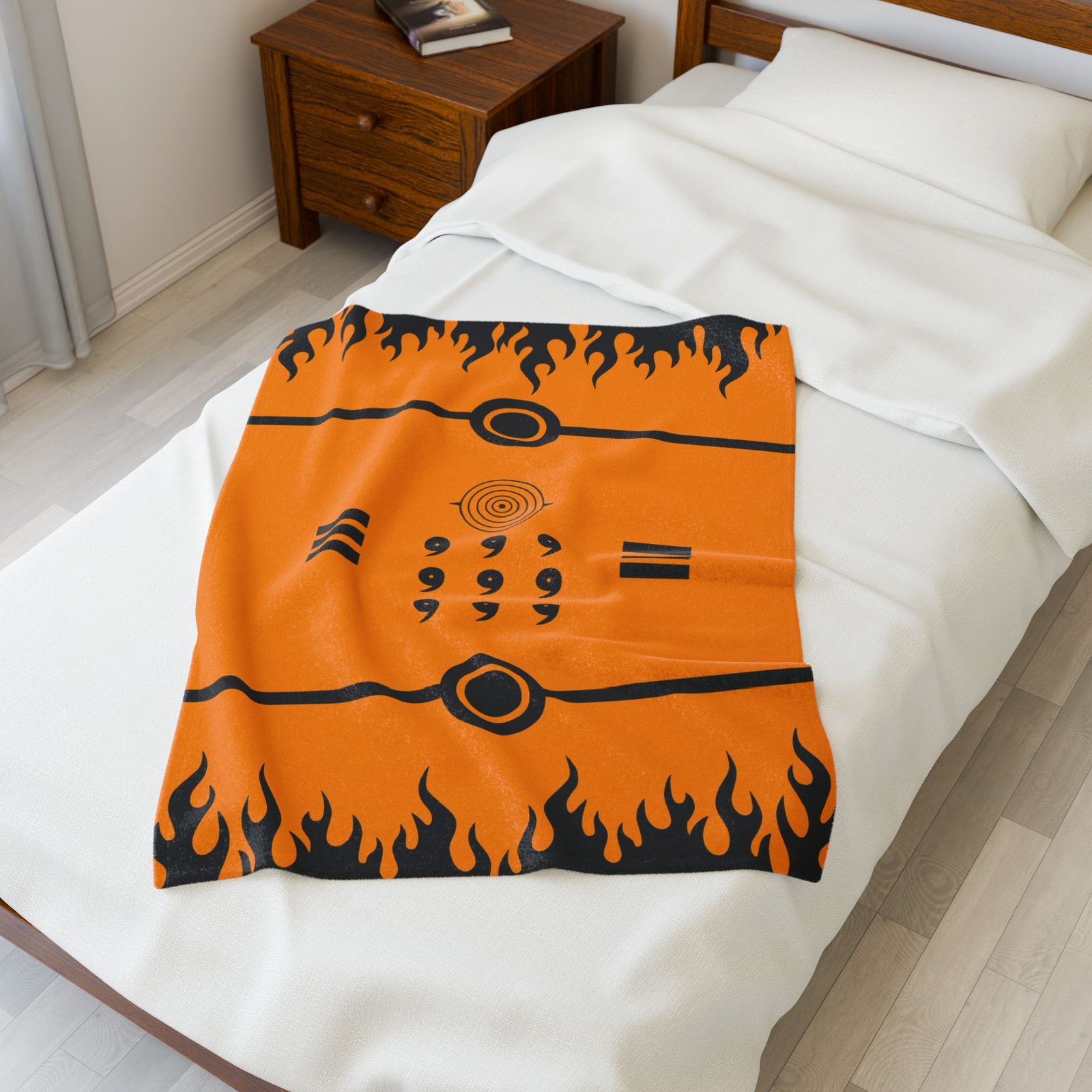 Orange Nine Tails Anime Velvet Plush Blanket (PTY) - Image 6