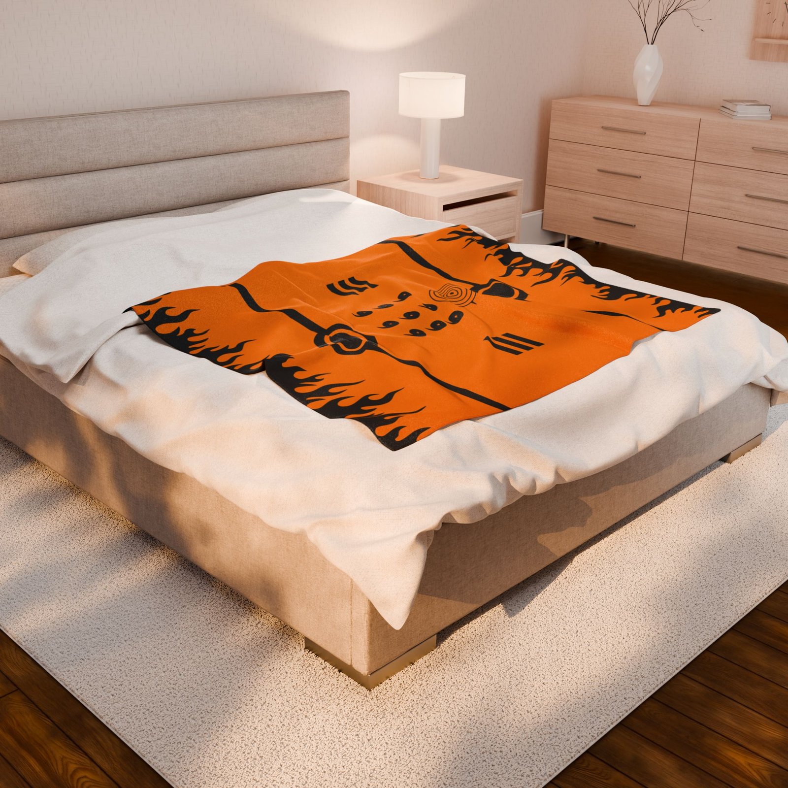 Orange Nine Tails Anime Velvet Plush Blanket (PTY) - Image 10